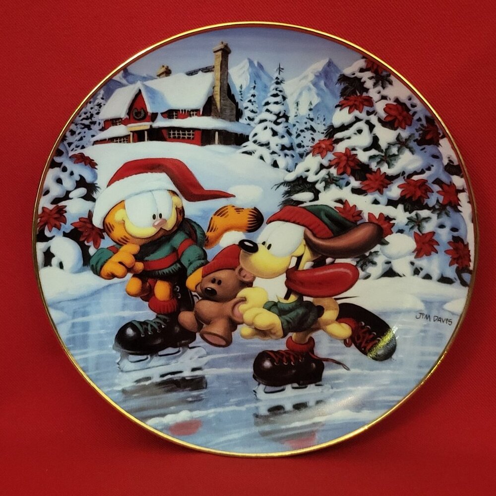 Danbury Mint Winter Wonderland Jim Davis Garfields Christmas Decorative Plate